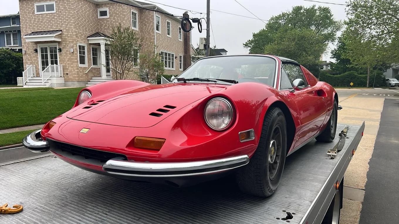 Luxury exotic car towing in Holmdel NJ - Ferrari on flatbed